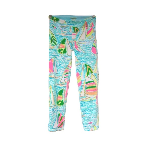 Lilly Pulitzer Luxletic Sailboat Nautical Weekender Leggings You Gotta Regatta - Picture 4 of 5